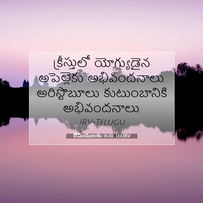 Picture 07 - రోమీయులకు 16:10 TELIRV - క్రీస్తులో - Bible Verse Picture