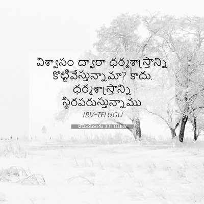 Picture 07 - రోమీయులకు 3:31 TELIRV - విశ్వాసం ద్వారా - Bible Verse Picture