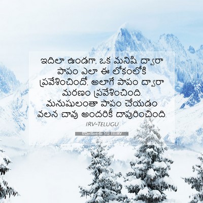 Picture 07 - రోమీయులకు 5:12 TELIRV - ఇదిలా ఉండగా, ఒక - Bible Verse Picture