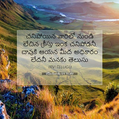Picture 07 - రోమీయులకు 6:9 TELIRV - చనిపోయిన వారిలో - Bible Verse Picture