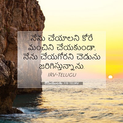 Picture 07 - రోమీయులకు 7:19 TELIRV - నేను చేయాలని కోరే - Bible Verse Picture