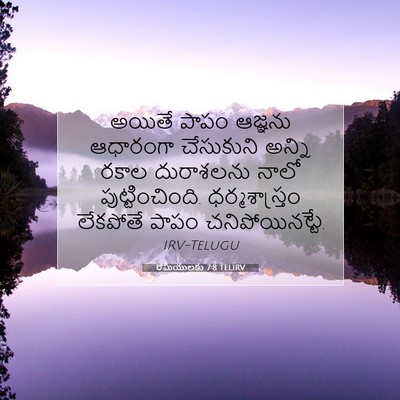 Picture 07 - రోమీయులకు 7:8 TELIRV - అయితే పాపం ఆజ్ఞను - Bible Verse Picture