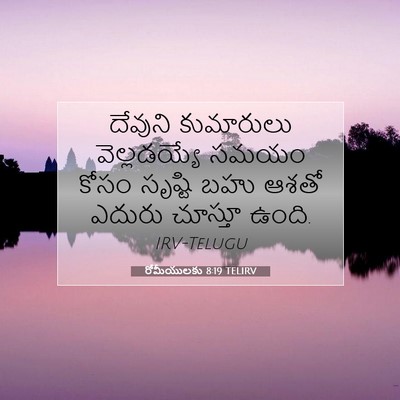 Picture 07 - రోమీయులకు 8:19 TELIRV - దేవుని కుమారులు - Bible Verse Picture
