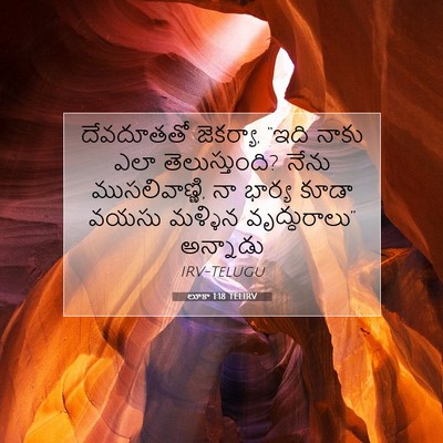 Picture 07 - లూకా 1:18 TELIRV - దేవదూతతో జెకర్యా, - Bible Verse Picture