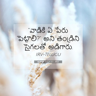 Picture 07 - లూకా 1:62 TELIRV - “వాడికి ఏ పేరు - Bible Verse Picture
