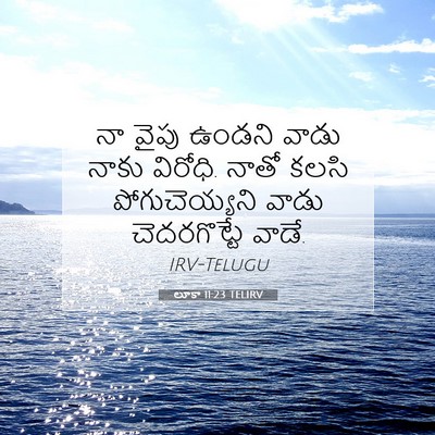 Picture 07 - లూకా 11:23 TELIRV - నా వైపు ఉండని వాడు - Bible Verse Picture