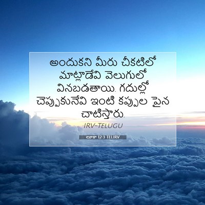 Picture 07 - లూకా 12:3 TELIRV - అందుకని మీరు - Bible Verse Picture