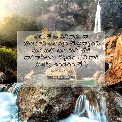 Picture 07 - లూకా 12:45 TELIRV - అయితే ఆ పనివాడు నా - Bible Verse Picture