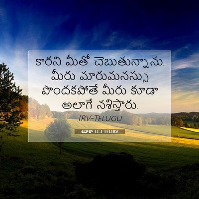 Picture 07 - లూకా 13:3 TELIRV - కారని మీతో - Bible Verse Picture