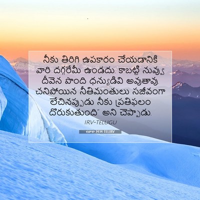 Picture 07 - లూకా 14:14 TELIRV - నీకు తిరిగి - Bible Verse Picture
