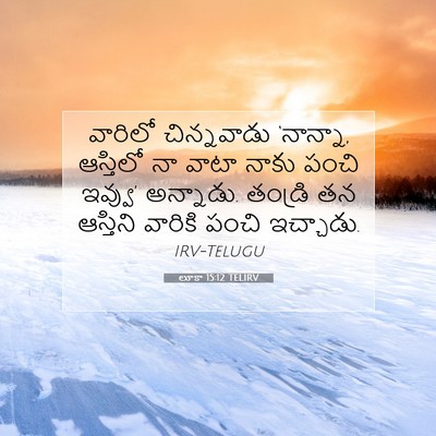 Picture 07 - లూకా 15:12 TELIRV - వారిలో చిన్నవాడు - Bible Verse Picture