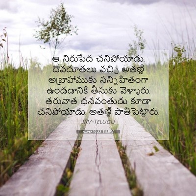 Picture 07 - లూకా 16:22 TELIRV - ఆ నిరుపేద - Bible Verse Picture