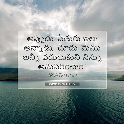 Picture 07 - లూకా 18:28 TELIRV - అప్పుడు పేతురు - Bible Verse Picture