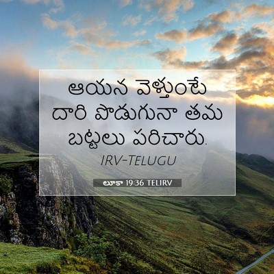 Picture 07 - లూకా 19:36 TELIRV - ఆయన వెళ్తుంటే - Bible Verse Picture