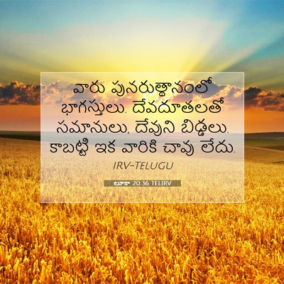 Picture 07 - లూకా 20:36 TELIRV - వారు - Bible Verse Picture