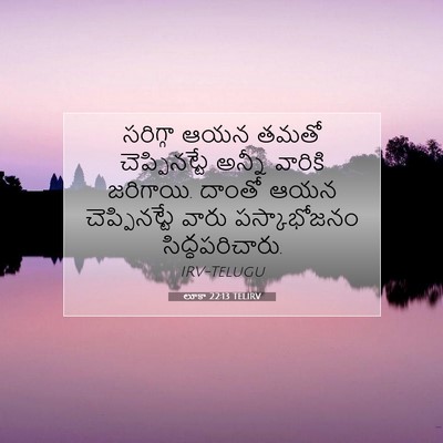 Picture 07 - లూకా 22:13 TELIRV - సరిగ్గా ఆయన తమతో - Bible Verse Picture