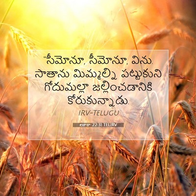 Picture 07 - లూకా 22:31 TELIRV - “సీమోనూ, సీమోనూ, - Bible Verse Picture