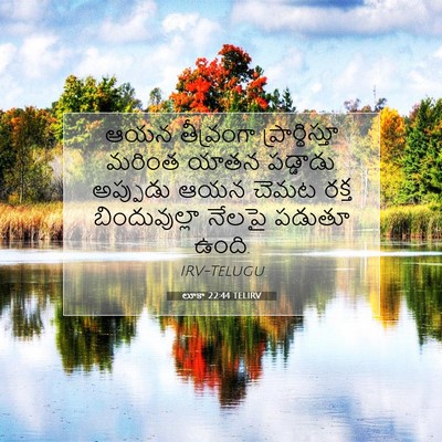 Picture 07 - లూకా 22:44 TELIRV - ఆయన తీవ్రంగా - Bible Verse Picture