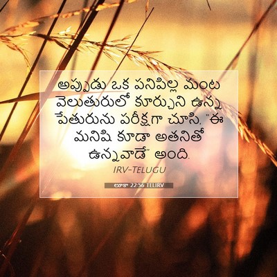 Picture 07 - లూకా 22:56 TELIRV - అప్పుడు ఒక - Bible Verse Picture