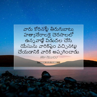 Picture 07 - లూకా 23:25 TELIRV - వారు కోరినట్టే - Bible Verse Picture