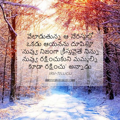 Picture 07 - లూకా 23:39 TELIRV - వేలాడుతున్న ఆ - Bible Verse Picture