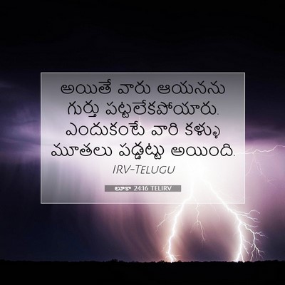 Picture 07 - లూకా 24:16 TELIRV - అయితే వారు ఆయనను - Bible Verse Picture