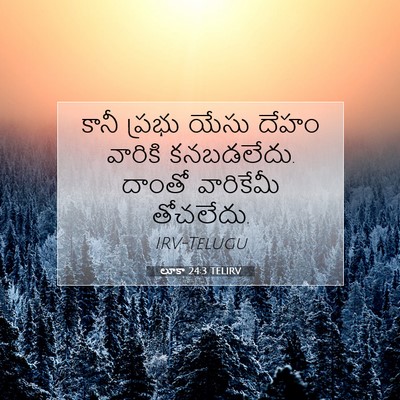 Picture 07 - లూకా 24:3 TELIRV - కానీ ప్రభు యేసు - Bible Verse Picture