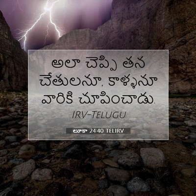 Picture 07 - లూకా 24:40 TELIRV - అలా చెప్పి తన - Bible Verse Picture