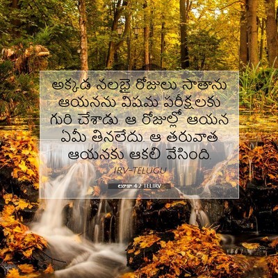 Picture 07 - లూకా 4:2 TELIRV - అక్కడ నలభై రోజులు - Bible Verse Picture