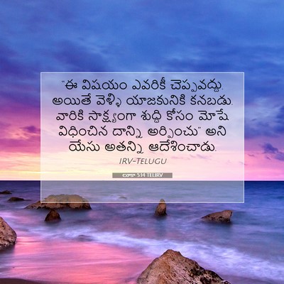 Picture 07 - లూకా 5:14 TELIRV - “ఈ విషయం ఎవరికీ - Bible Verse Picture
