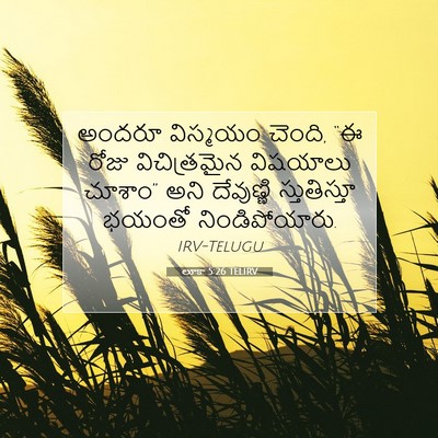 Picture 07 - లూకా 5:26 TELIRV - అందరూ విస్మయం - Bible Verse Picture