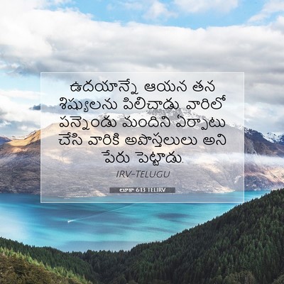 Picture 07 - లూకా 6:13 TELIRV - ఉదయాన్నే ఆయన తన - Bible Verse Picture