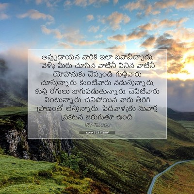 Picture 07 - లూకా 7:22 TELIRV - అప్పుడాయన వారికి - Bible Verse Picture