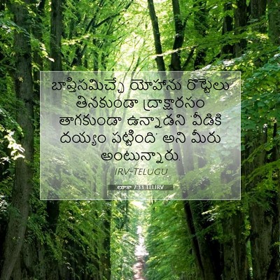 Picture 07 - లూకా 7:33 TELIRV - బాప్తిసమిచ్చే - Bible Verse Picture