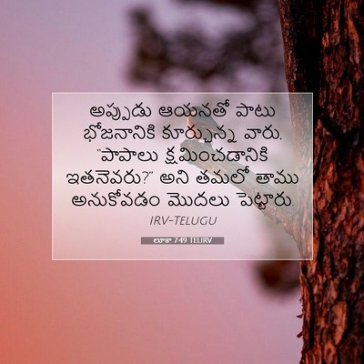 Picture 07 - లూకా 7:49 TELIRV - అప్పుడు ఆయనతో - Bible Verse Picture