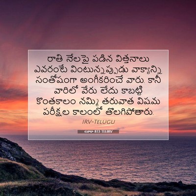 Picture 07 - లూకా 8:13 TELIRV - రాతి నేలపై పడిన - Bible Verse Picture