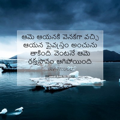 Picture 07 - లూకా 8:44 TELIRV - ఆమె ఆయనకి వెనకగా - Bible Verse Picture