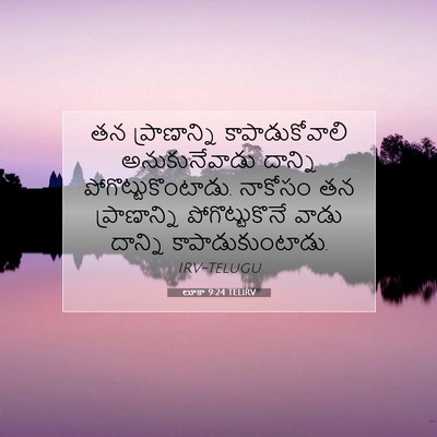 Picture 07 - లూకా 9:24 TELIRV - తన ప్రాణాన్ని - Bible Verse Picture