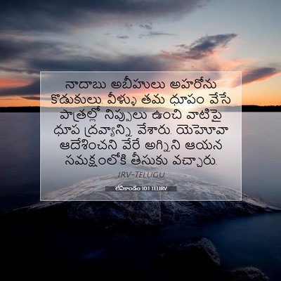 Picture 07 - లేవీకాండం 10:1 TELIRV - నాదాబు అబీహులు - Bible Verse Picture