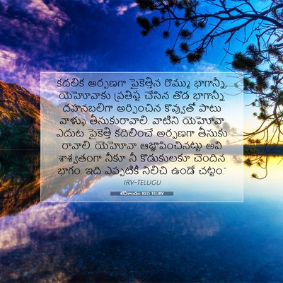 Picture 07 - లేవీకాండం 10:15 TELIRV - కదలిక అర్పణగా - Bible Verse Picture