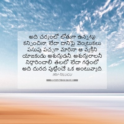 Picture 07 - లేవీకాండం 13:30 TELIRV - అది చర్మంలో - Bible Verse Picture