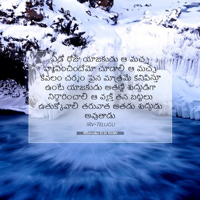 Picture 07 - లేవీకాండం 13:34 TELIRV - ఏడో రోజు యాజకుడు ఆ - Bible Verse Picture