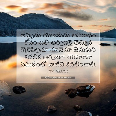 Picture 07 - లేవీకాండం 14:24 TELIRV - అప్పుడు యాజకుడు - Bible Verse Picture
