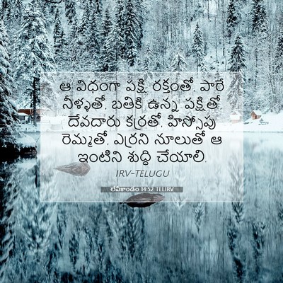 Picture 07 - లేవీకాండం 14:52 TELIRV - ఆ విధంగా పక్షి - Bible Verse Picture
