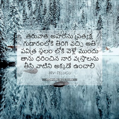 Picture 07 - లేవీకాండం 16:23 TELIRV - తరువాత అహరోను - Bible Verse Picture