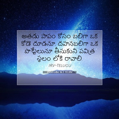 Picture 07 - లేవీకాండం 16:3 TELIRV - అతడు పాపం కోసం - Bible Verse Picture