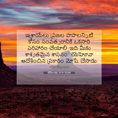 Picture 07 - లేవీకాండం 16:34 TELIRV - ఇశ్రాయేలు ప్రజల - Bible Verse Picture