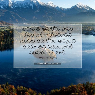 Picture 07 - లేవీకాండం 16:6 TELIRV - తరువాత అహరోను - Bible Verse Picture