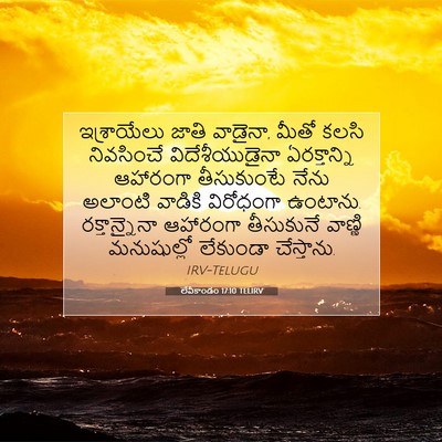 Picture 07 - లేవీకాండం 17:10 TELIRV - ఇశ్రాయేలు జాతి - Bible Verse Picture
