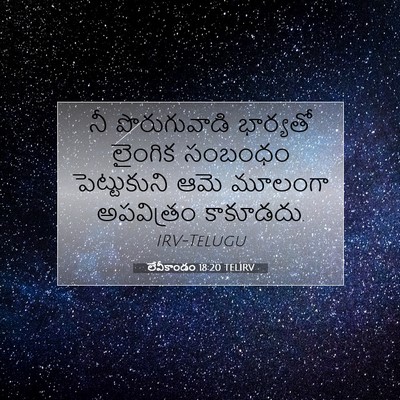 Picture 07 - లేవీకాండం 18:20 TELIRV - నీ పొరుగువాడి - Bible Verse Picture